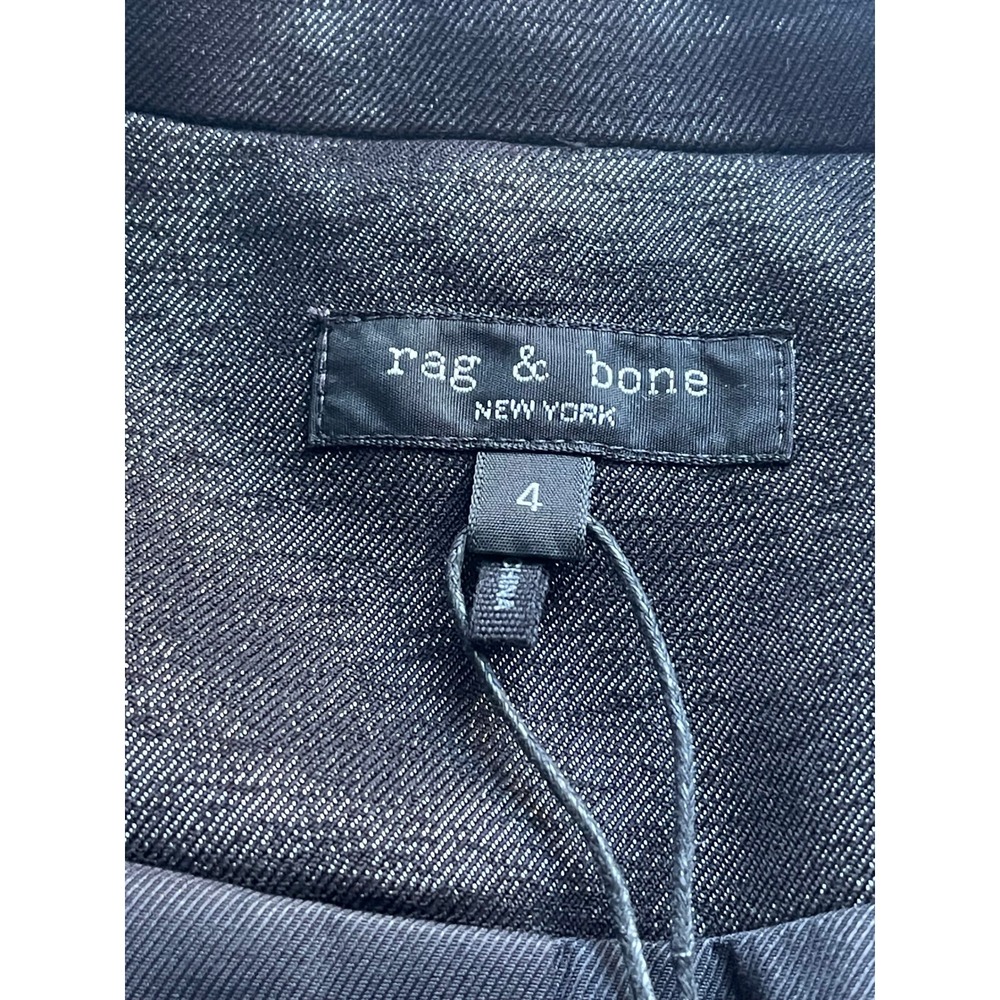 Rag & Bone Women Black Metallic Razor Jacket Virgin Wool Blazer 4 New $595 - Picture 5 of 10